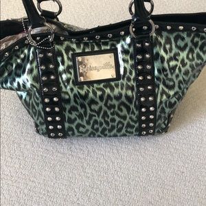 Betsy johnson blue cheetah bag